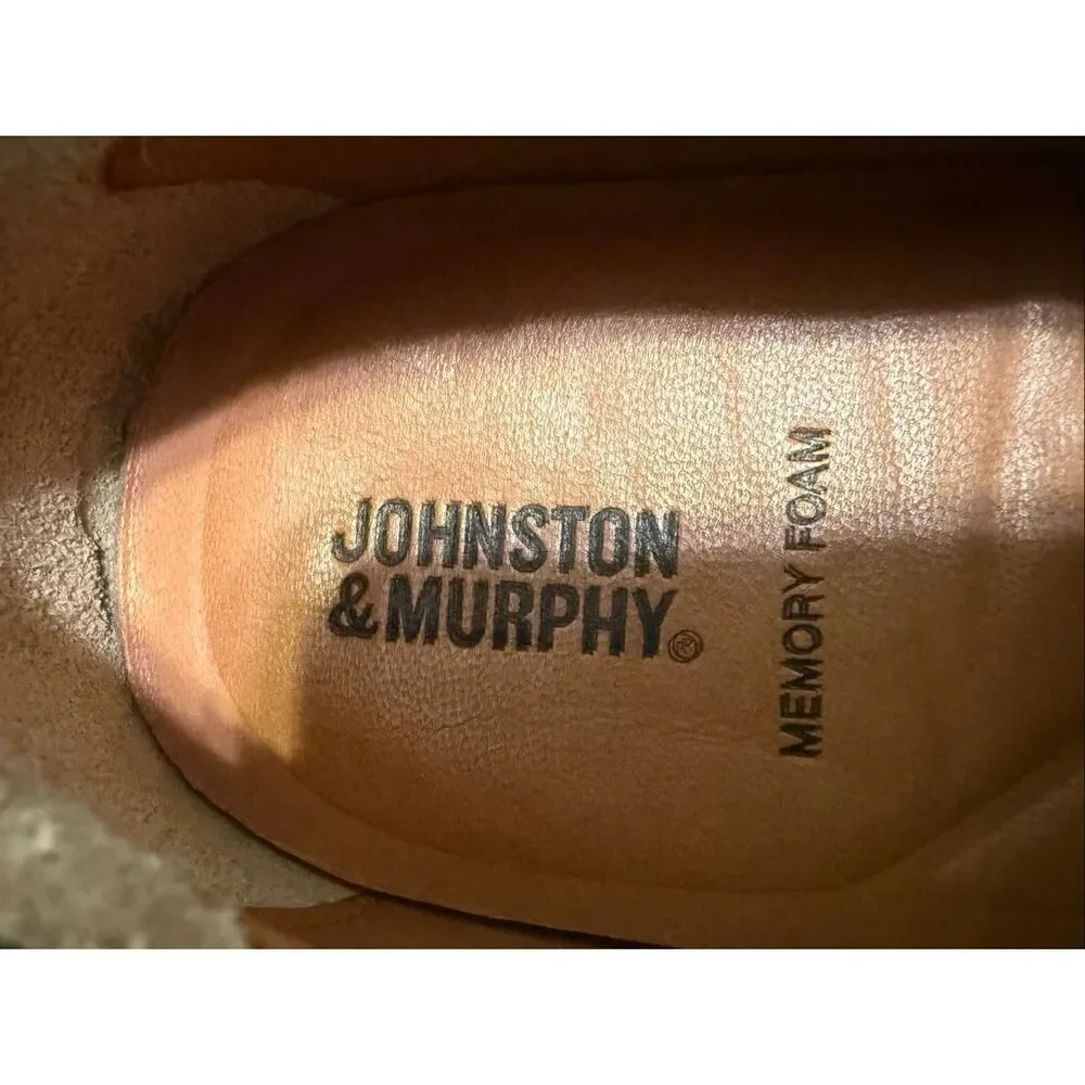 Johnston & Murphy Men's 13 Memory Foam Cap Toe Loafers Black Leather Dress Shoe